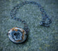 Mystic Vortex — A Druzy Maligano Jasper Pendant Necklace in Oxidized Sterling Silver