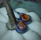 Maple Sap Drop Earrings — Botswana Agate Teardrops In Oxidized Sterling Silver and 14kt Gold Accents