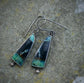 Seedlings of Change — A Rare Pair of Opalized Wood Dangle Earrings in Oxidized Sterling Silver and 14kt Gold