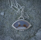 Lunar Empress — A Dendritic Agate Landscape Pendant Necklace in Sterling Silver and Gold