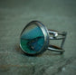 Swirling Galaxies — A Petrified Blue Wood Opal Ring in Sterling Silver — Size 6