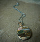 Up with the Morning Dew — An Opalized Petrified Wood Pendant Necklace in Oxidized Silver and 14kt Gold