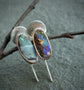 Twinkle Goes the Night — A Pair of Mismatched Boulder Opal Earrings in Sterling Silver and Gold