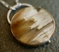 Sands of Time — A Petrified Wood Landscape Pendant Necklace in Sterling Silver and 14kt Gold