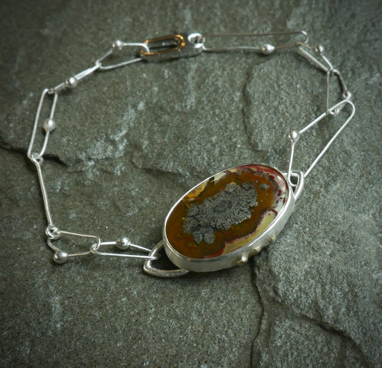 Golden Harvest — A Marcasite Bracelet in Sterling Silver and Solid 14kt Gold
