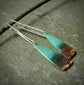 At the Shoreline — A Pair of Petrified Opalized Wood Drop Earrings in Sterling Silver