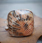 Cardinal Feather — A Fossilized Coral Ring in Oxidized Sterling Silver and 14kt Gold — Size 8 1/2