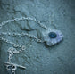 March’s Flower — An Amethyst Stalactite Slice Pendant Necklace in Sterling Silver