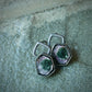 Watermelon Chunks — A Pair of Watermelon Tourmaline Stud Earrings in Oxidized Sterling Silver