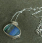 Rainbow Thundercloud — A Boulder Opal Pendant Necklace in Sterling Silver and Solid 14kt Gold