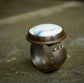 Lightning Strike — A Polychrome White River Statement Ring in Oxidized Sterling Silver — Size 8