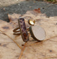 Ode to Autumn — A Dendritic Agate, Quartz Druzy and Citrine Split Ring in Oxidized Sterling Silver — Size 7 to 7 1/2