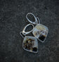 Just Hanging On — A Pair of Montana Agate Dangle Earrings in Sterling Silver and 24kt Gold