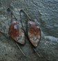 Sugar Maples — A Pair of Plume Opalized Petrified Wood Dangle Earrings in Oxidized Sterling Silver