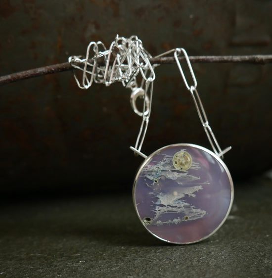 Moon River — A Chalcedony Pendant Necklace in Sterling Silver