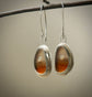 Deep in The Golden Hour — A Pair of Montana Agate Landscape Earrings in Sterling Silver and Gold