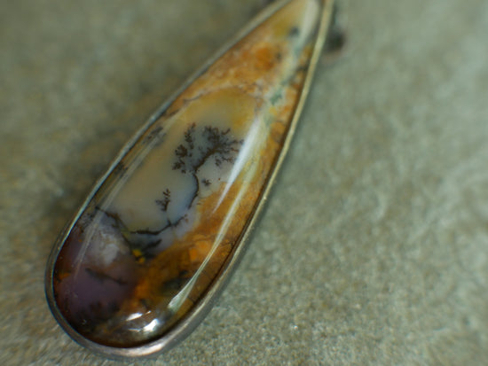 Wildflower Seedling — An Amethyst Sage Agate Pendant Necklace in Oxidized Silver