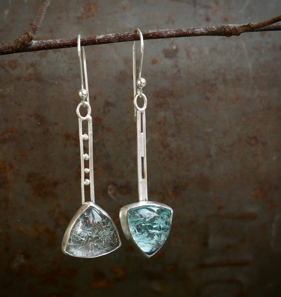 Frozen in Time: Frozen Drops — A Pair of Bridewell Stone Dangle Earrings in Sterling Silver