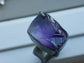 Violet Ice — An Natural Edged Amethyst Statement Ring in Oxidized Silver — Size 7 1/2