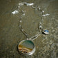 Dusk on the Dunes — A Green Jasper Landscape Pendant Neckalce in Sterling Silver
