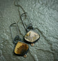 Changing Seasons — A Pair of Mismatched Dendritic Agate Earrings in Oxidized Sterling Silver and Gold