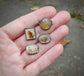 Eenie Meenie Miney Mo — Two Pair of Dendritic Agate Stud Earrings in Oxidized Sterling Silver and Solid 14kt Gold