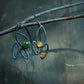Little Branches — A Ethiopian Opal and Jade Pair of Drop Earrings in Oxidized Sterling Silver