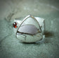 Moving Mountains — An Adjustable Brecciated Lilac Mookaite and Garnet Ring in Sterling Silver — Sizes 9 to 10