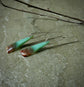 At the Shoreline — A Pair of Petrified Opalized Wood Drop Earrings in Sterling Silver