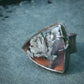 Cranberry Bog Ring — A Plume Agate Statement Ring in Oxidized Sterling Silver — Size 9 1/4