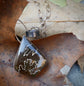 Undulating Relics — A Suture Ammonite Pendant Necklace in Oxidized Silver and Gold