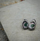 Watermelon Chunks — A Pair of Watermelon Tourmaline Stud Earrings in Oxidized Sterling Silver