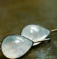 Drops of Moonbeams — A Pair of Moonstone Tear Drop Earrings in Oxidized Sterling Silver