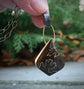 Undulating Relics — A Suture Ammonite Pendant Necklace in Oxidized Silver and Gold