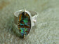 Wild One — A Boulder Opal Statement Ring in Sterling Silver and 14kt Gold — Size 7 3/4 to 8
