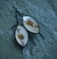 Snow Melt — A Pair of Dendritic Agate Drop Earrings in Oxidized Silver