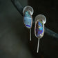 Twinkle Goes the Night — A Pair of Mismatched Boulder Opal Earrings in Sterling Silver and Gold