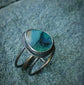 Swirling Galaxies — A Petrified Blue Wood Opal Ring in Sterling Silver — Size 6
