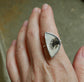 Dandelion Illumination — A Dendritic Agate Ring in Sterling Silver 6 3/4 to 7