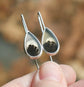 Teardrop Moonrise — A Pair of Dendritic Agate Landscape Drop Earrings in Sterling Silver