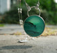 Once in a Blue Moon — A Blue Opalized Wood Statement Pendant Necklace in Sterling Silver