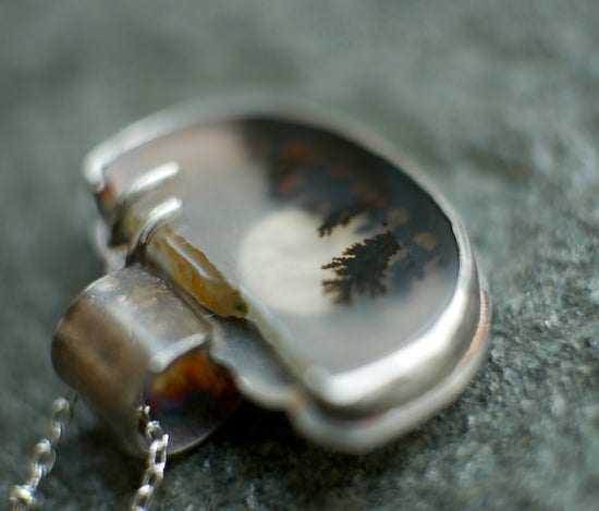 Finding the Edge of Reality — A Landscape Dendritic Agate Pendant Necklace in Sterling Silver