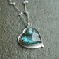 Modern Blues — A Labradorite Heart Pendant Necklace in Sterling Silver and 14kt Gold