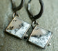 Snow Dunes — A Pair of Dendrtic Agate Dangle Earrings in Oxidized Sterling Silver