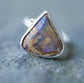 Swimming the Reefs — An Australian Pipe Opal in Sterling Silver and 14kt Gold — Size 6 3/4
