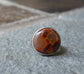 Lava Pools — A Moroccan Seam Agate Swirl Ring in Oxidized Sterling Silver — Size 8 1/2 to 9