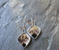 Just Hanging On — A Pair of Montana Agate Dangle Earrings in Sterling Silver and 24kt Gold