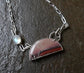 Burgundy Dreamscape — A Mimbres Dendritic Rhyolite and Moonstone Landscape Pendant Necklace in Sterling Silver