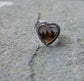 Deep in Autumn — A Dendritic Agate Ring in Oxidized and Shiny Sterling Silver and Solid 14kt Gold — Size 8