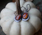 Maple Sap Drop Earrings — Botswana Agate Teardrops In Oxidized Sterling Silver and 14kt Gold Accents